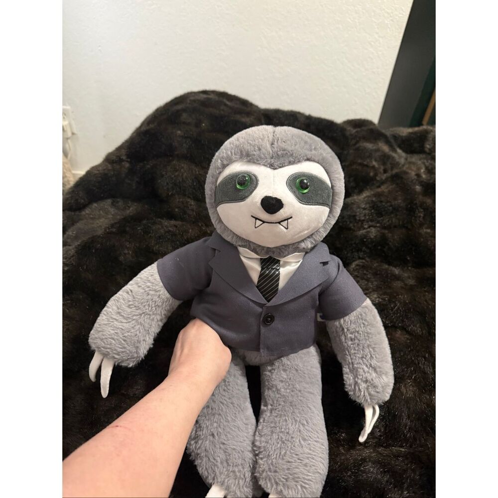 Build a bear Vampire‎ Glow Sloth Stuffed Animal suit and tie plush